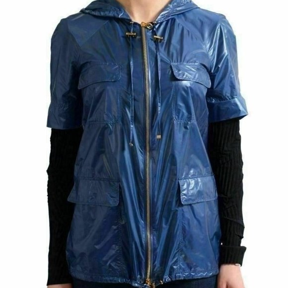 Versace Versus Women's Blue Hooded Windbreaker